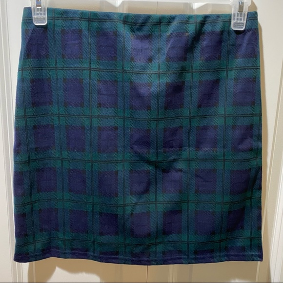Blue Plaid Skirt size L - Picture 3 of 4